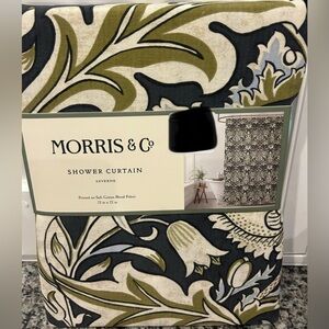 Morris & Co Shower Curtain Severne Blue Cream Green 72x72